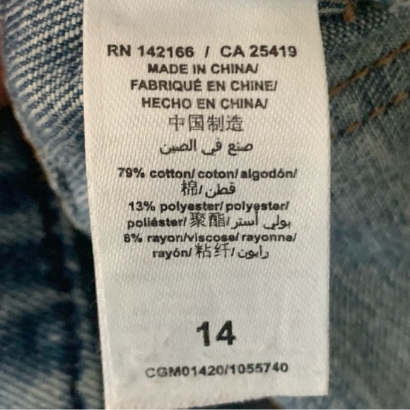 HABITUAL Wide Leg High Rise Crop Distressed Jeans Size 14 - Picture 10 of 16